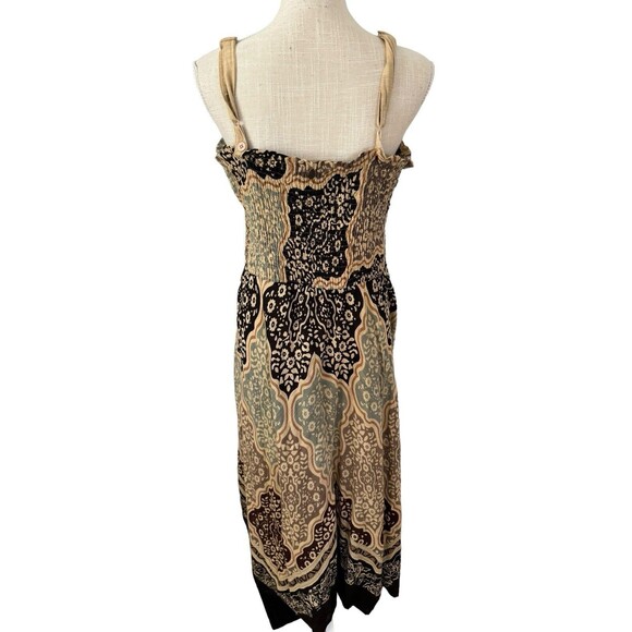 SOFT SURROUNDINGS‎ Handkerchief Medallion Print Shirred Maxi Dress Size 1X - Picture 3 of 8